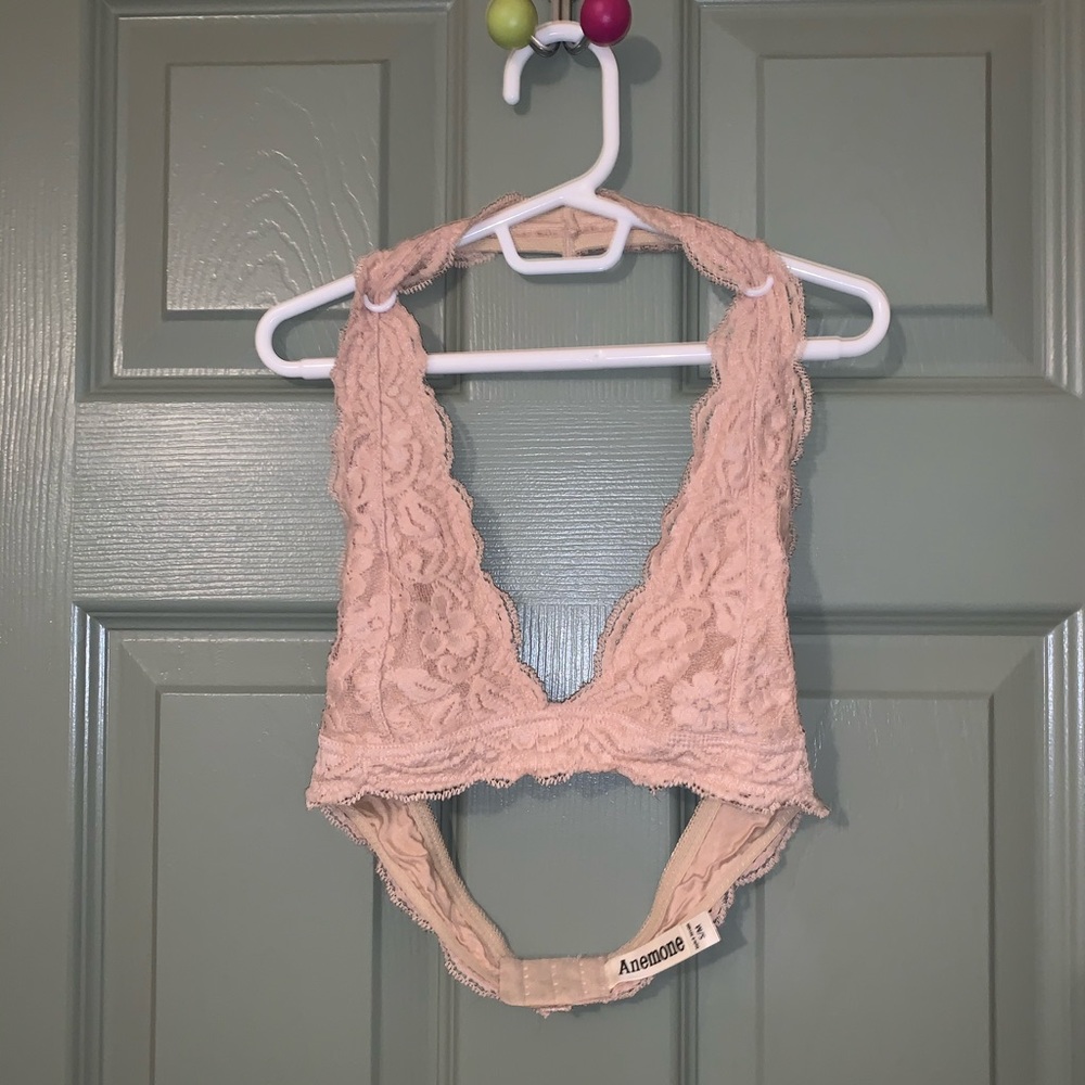 Nude halter lace bralette